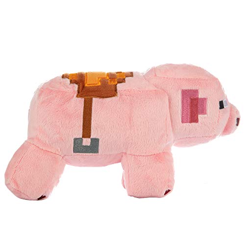 Minecraft 8741 Adventure Saddled Pig Juguete de Peluche, Rosa, 25,4 cm