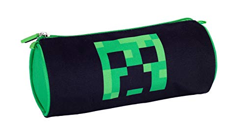 Minecraft - Estuche para lápices, Negro/Verde