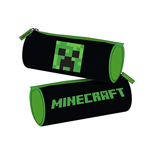 Minecraft - Estuche para lápices, Negro/Verde