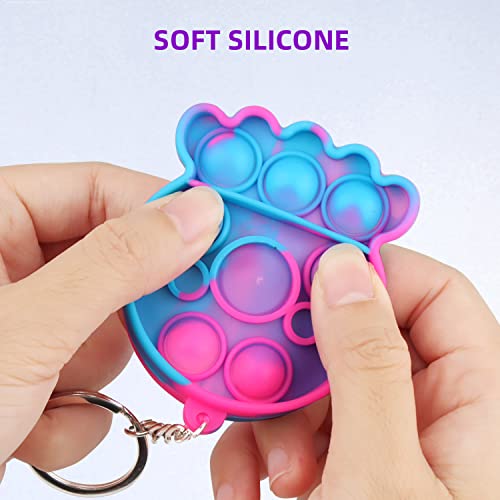 Mini Pop Fidget Simple Dimple Toy, Mini Push Pop Fidget Toy Keychain, Mini Keychain Toy Push Bubble Sensory Toy, Autismo Necesidades Especiales Aliviador del Antiestrés del Juguetes para Niños