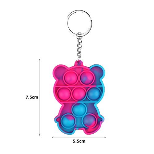 Mini Pop Fidget Simple Dimple Toy, Mini Push Pop Fidget Toy Keychain, Mini Keychain Toy Push Bubble Sensory Toy, Autismo Necesidades Especiales Aliviador del Antiestrés del Juguetes para Niños