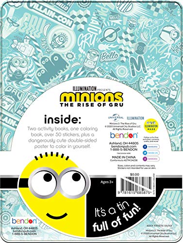 Minions the Rise of Gru Activity Tin with Coloring Book, Stickers, Markers, and Poster