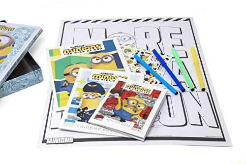 Minions the Rise of Gru Activity Tin with Coloring Book, Stickers, Markers, and Poster