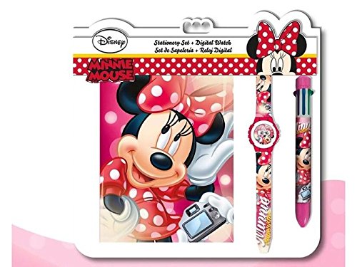 Minnie - Set con Reloj, Diario y bolígrafo (Kids WD17594)