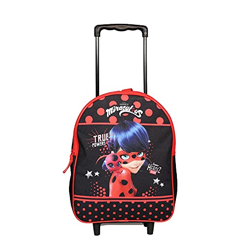 Miraculous / Ladybug 31cm Rolling Backpack Negro y Rojo Bagtrotter