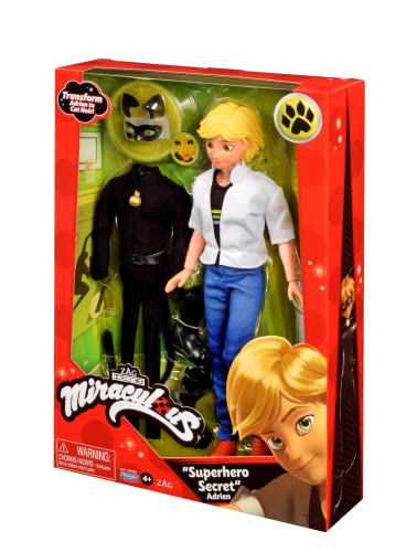 Miraculous: Tales of Ladybug and Cat Noir Adrien to Cat Noir Secret Superhero Fashion Doll con Accesorios (50358)