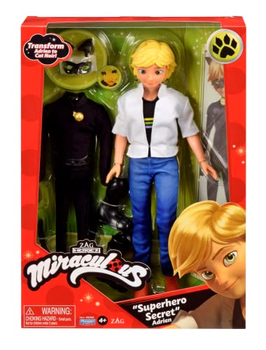 Miraculous: Tales of Ladybug and Cat Noir Adrien to Cat Noir Secret Superhero Fashion Doll con Accesorios (50358)