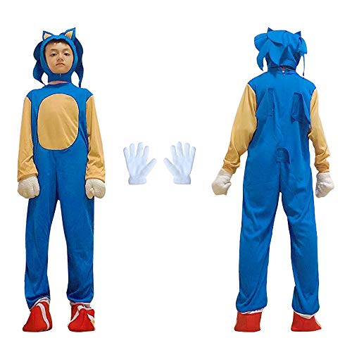 MKIU Disfraz de Halloween, Disfraz de Cosplay Infantil Sonic The Hedgehog, Adecuado para niños,2,L