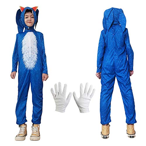 MKIU Disfraz de Halloween, Disfraz de Cosplay Infantil Sonic The Hedgehog, Adecuado para niños,2,L