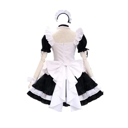 MLYWD 8PCS Game Miracle Nikki Novedad Cosplay para disfraces de fiesta con accesorios Maid Delantal Vestido Trajes de falda lindos para mujeres sexy Regalo