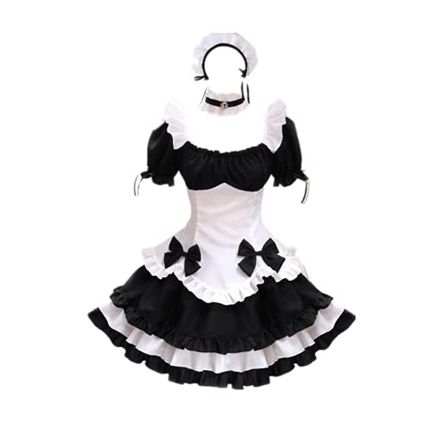 MLYWD 8PCS Game Miracle Nikki Novedad Cosplay para disfraces de fiesta con accesorios Maid Delantal Vestido Trajes de falda lindos para mujeres sexy Regalo