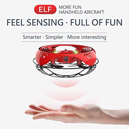 MLYWD Mini UFO Drone, para Niños UFO Drone Recargable Mini Movimiento Control Mano Drone Flying Toys con Led Light Beginner RC Helicóptero Regalos para Niños Adultos