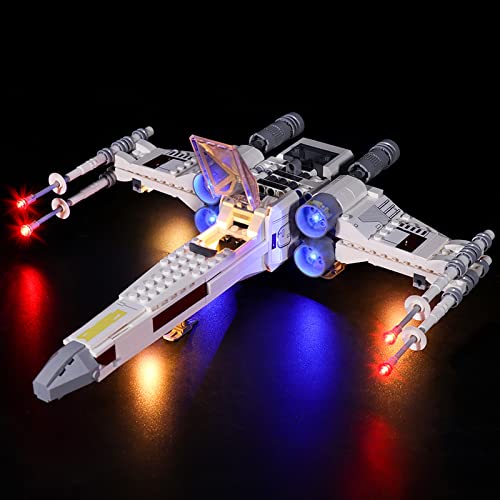 MNVOA Kit De Iluminación Led para Star Wars Luke Skywalker's X-Wing Fighter - Compatible con Ladrillos De Construcción Lego Modelo 75301, Juego De Legos No Incluido,RC Version