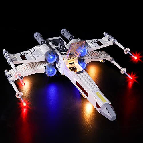 MNVOA Kit De Iluminación Led para Star Wars Luke Skywalker's X-Wing Fighter - Compatible con Ladrillos De Construcción Lego Modelo 75301, Juego De Legos No Incluido,RC Version