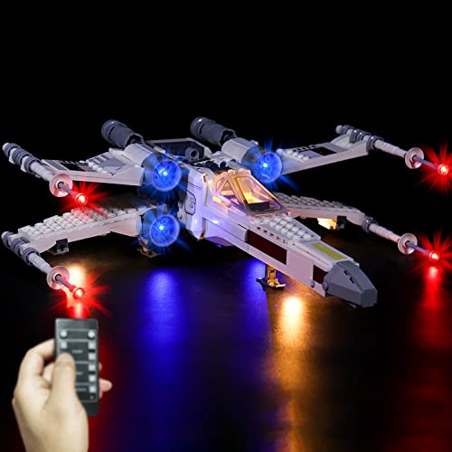 MNVOA Kit De Iluminación Led para Star Wars Luke Skywalker's X-Wing Fighter - Compatible con Ladrillos De Construcción Lego Modelo 75301, Juego De Legos No Incluido,RC Version