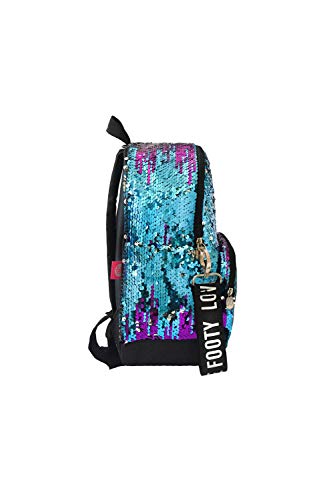 Mochila de unicornio para Niñas | Mochila con lentejuelas reversibles azul y morado