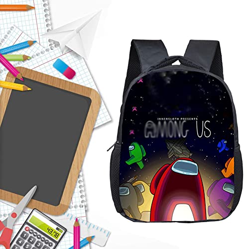 Mochila Entre Nosotros Hot Game Wolf Killing Mochila Estampada Mochila De Escuela Primaria Material De Poliéster Negro Adecuado Para Que Los Niños Y Niñas Vayan A La Escuela Y Salgan A Usar