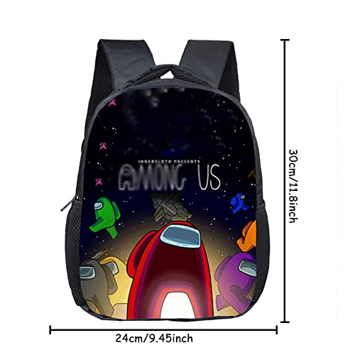 Mochila Entre Nosotros Hot Game Wolf Killing Mochila Estampada Mochila De Escuela Primaria Material De Poliéster Negro Adecuado Para Que Los Niños Y Niñas Vayan A La Escuela Y Salgan A Usar