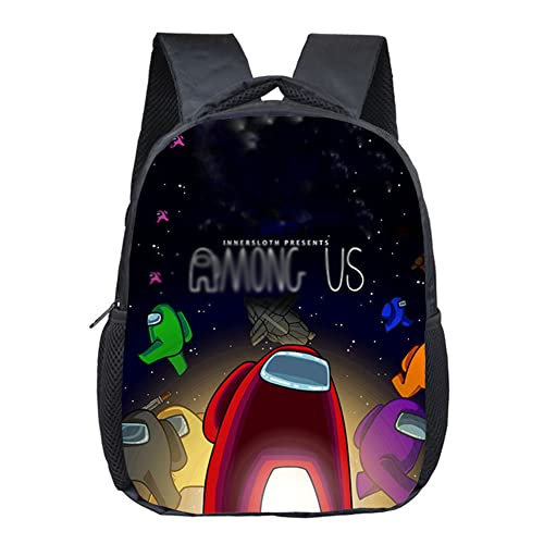 Mochila Entre Nosotros Hot Game Wolf Killing Mochila Estampada Mochila De Escuela Primaria Material De Poliéster Negro Adecuado Para Que Los Niños Y Niñas Vayan A La Escuela Y Salgan A Usar