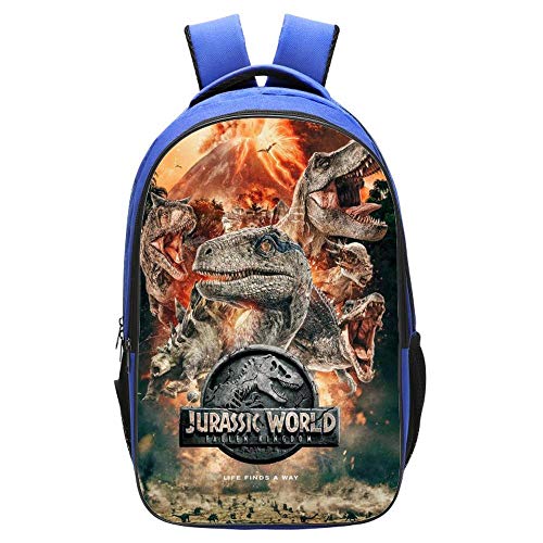 Mochila Escolar 3D para Niños Jurassic World Dinosaur Impreso Bookbags 16 Pulgadas para Niños De 5-12 Años E-42 * 29 * 16cm