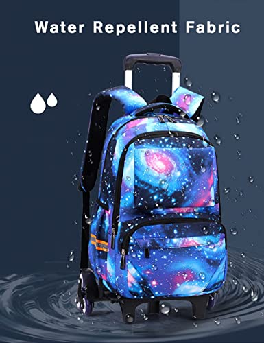 Mochila Escolar con Ruedas Trolley Bag Equipaje Infantil Mochilas Carro Infantiles Bolsas Escolares Tipo Casual Escuela Cabina Niños Galaxia 6 Rondas