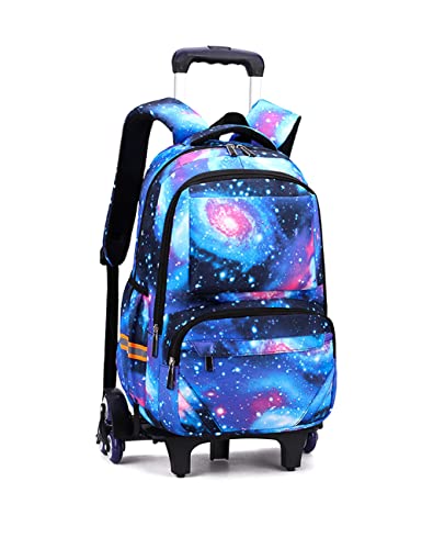 Mochila Escolar con Ruedas Trolley Bag Equipaje Infantil Mochilas Carro Infantiles Bolsas Escolares Tipo Casual Escuela Cabina Niños Galaxia 6 Rondas