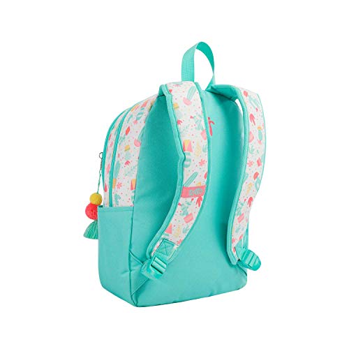 Mochila Escolar Estampado Cactus White - Emelinda