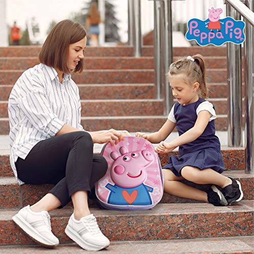 Mochila Infantil 3D, Estuche Escolar y Bolsa Merienda de Cuerdas Pack - Peppa Pig | Mochilas Escolares para Niñas y Niños a Partir de 3 Años | Material Escolar Vuelta al Cole de Peppa Pig