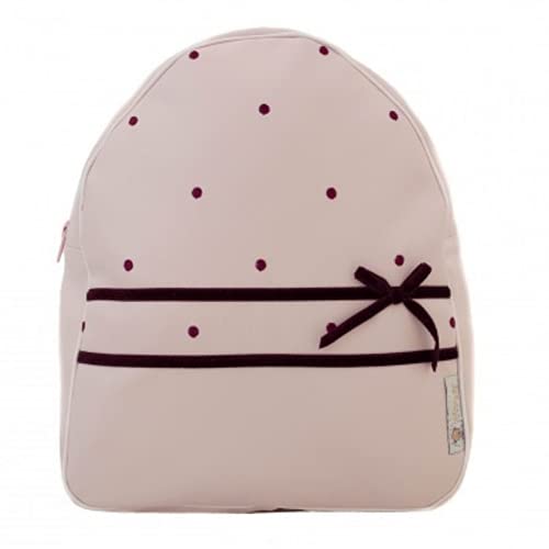 Mochila infantil Personalizable de Ecopiel - Mochila Bebé - Modelo Alaia - Color Rosa/Granate - Medidas 11 x 24 x 30 cm - Personalizar Regalos - Handmade - Hecho en España - Nenel