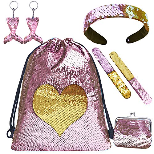 Mochila Lentejuelas Niña Reversibles, Bolso Lentejuelas Niña Mochilas de Lentejuelas Niña Cuerdas Mujer Sirena