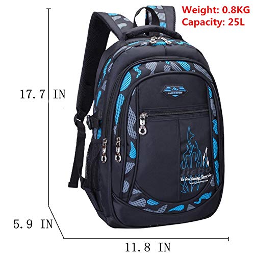 Mochila Niños Mochilas Escolares Grandes Mochilas Duraderas Heavy Duty Student Kids Travel Waterproof (Azul)