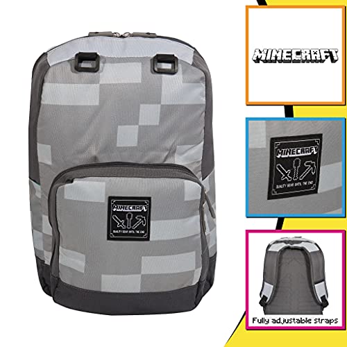 Mochila para niñas con Estampado de Bloques de Minecraft | Producto Oficial | Bolsa Escolar Gamer, Idea de Regalo para niños