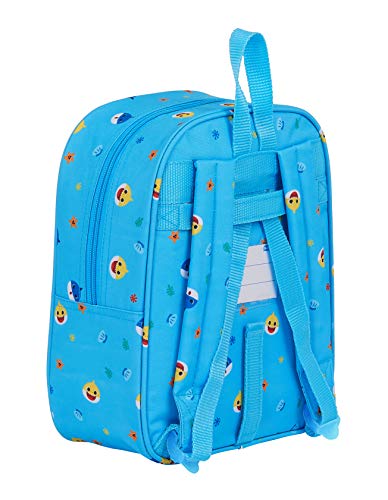 Mochila Safta Infantil de Baby Shark, 220x100x270mm, azul claro