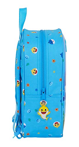 Mochila Safta Infantil de Baby Shark, 220x100x270mm, azul claro