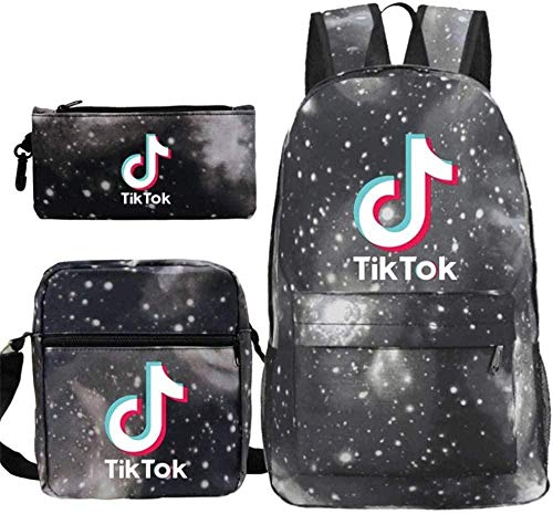 Mochila TIK Tok Mochila Escolar para Estudiantes + Bolso pequeño + Bolso para bolígrafo Conjunto de Tres Piezas-3_Los 42cm * 29cm * 16cm