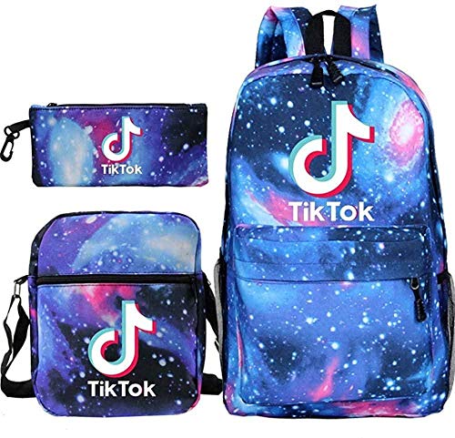 Mochila TIK Tok Mochila Escolar para Estudiantes + Bolso pequeño + Bolso para bolígrafo Conjunto de Tres Piezas-dieciséis