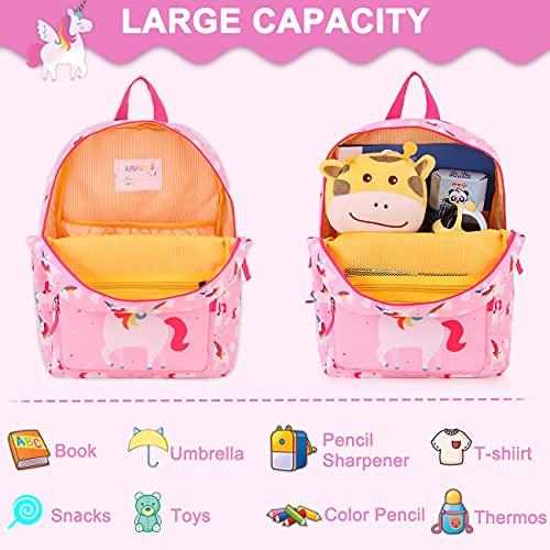 Mochila Unicornio Niña,RAVUO Ligera Mochilas Infantil Lindo Mochila Escolar Mochilas Preescolar Escolar Kindergarten con Correa de Pecho