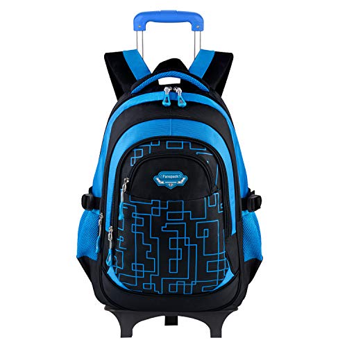 Mochilas Escolares con Ruedas, Fanspack Mochilas Niño Trolley Mochila Colegio Bolso Mochila Ruedas Infantil Bolsos de Escolar para Escolares Viajar Adolescentes (Puede Subir escaleras)