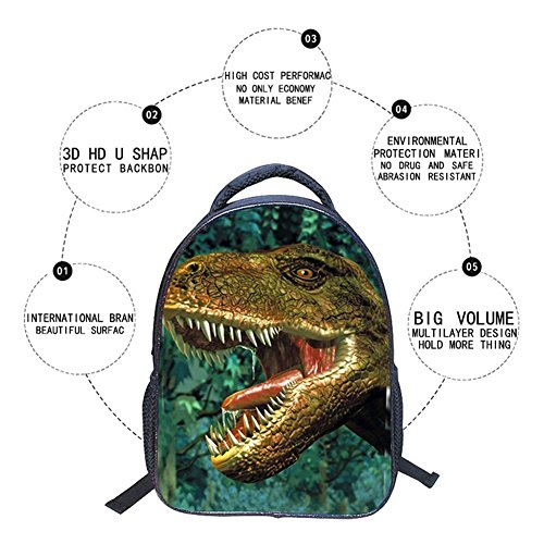 Mochilas Escolares de Dinosaurio 3D Mochilas de Nylon para Niños de Jardín de Infantes Mochila Mochila de Viaje Bolsos Deportivos