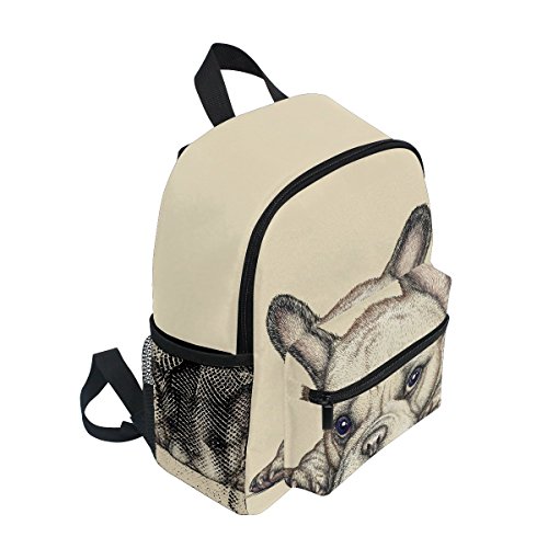 Mochilas Escolares Infantiles, Bolsa De Preescolar Liviana Personalizada Impresa Bulldog Francés para Niños Niñas Niños