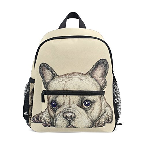 Mochilas Escolares Infantiles, Bolsa De Preescolar Liviana Personalizada Impresa Bulldog Francés para Niños Niñas Niños