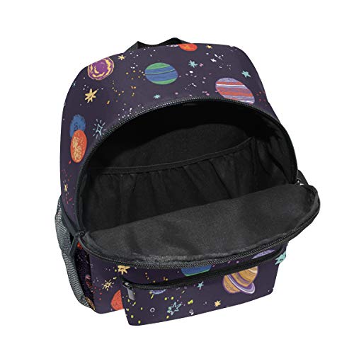 Mochilas Escolares Infantiles, Space Planets Impreso Personalizado Ligero Preescolar Bolsa para Niñas Niños