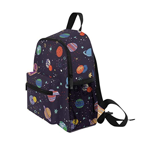 Mochilas Escolares Infantiles, Space Planets Impreso Personalizado Ligero Preescolar Bolsa para Niñas Niños