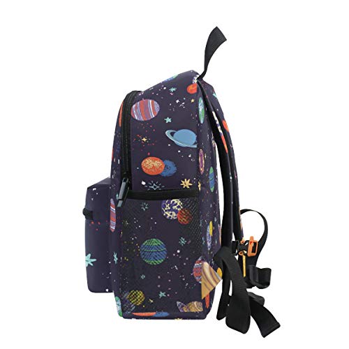 Mochilas Escolares Infantiles, Space Planets Impreso Personalizado Ligero Preescolar Bolsa para Niñas Niños