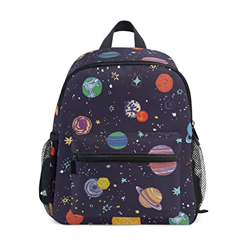 Mochilas Escolares Infantiles, Space Planets Impreso Personalizado Ligero Preescolar Bolsa para Niñas Niños