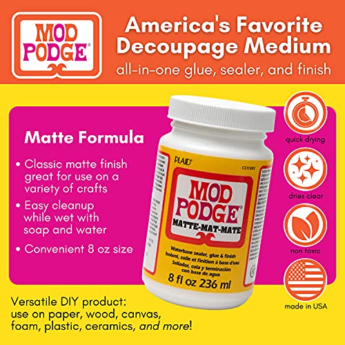 Mod Podge (900112/301), 236ml 8 oz. Matt, Color Blanco, 236 ml