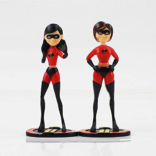 Modelo De Anime6Pcs / Lot The Incredibles Figure Toys Mr.Increíble Elastigirl Violet Parr Jack Model Toys Kid Gifts 6-10Cm