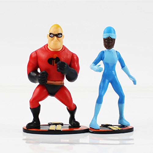 Modelo De Anime6Pcs / Lot The Incredibles Figure Toys Mr.Increíble Elastigirl Violet Parr Jack Model Toys Kid Gifts 6-10Cm