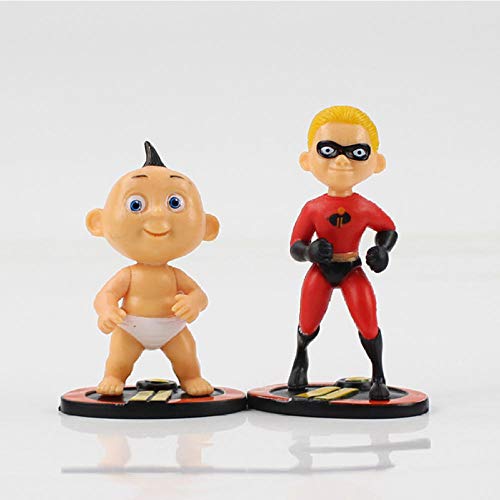 Modelo De Anime6Pcs / Lot The Incredibles Figure Toys Mr.Increíble Elastigirl Violet Parr Jack Model Toys Kid Gifts 6-10Cm