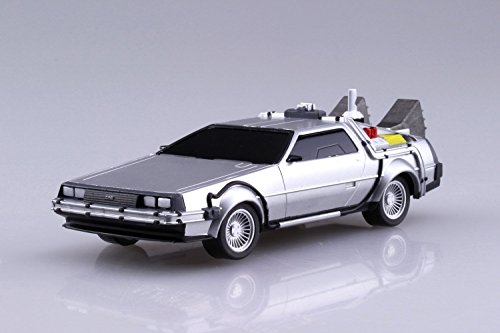 Modelo de Coche Delorean Kit de Montaje de Regreso AL Futuro Parte 2 Escala 1/43 10cm AOSHIMA Original